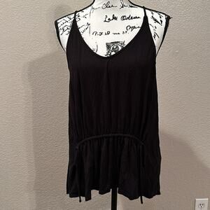 Gilli black tie front spaghetti tank sz L